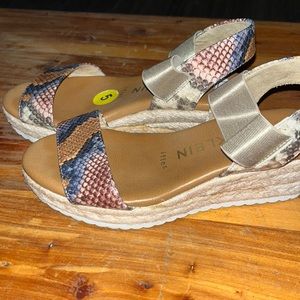 Anne Klein Snakeskin Wedge Espadrilles